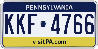 PA license plate KKF4766