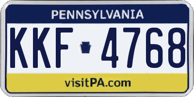 PA license plate KKF4768