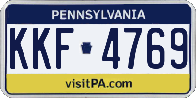 PA license plate KKF4769