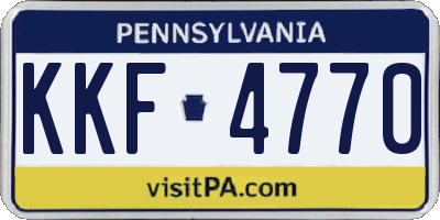 PA license plate KKF4770
