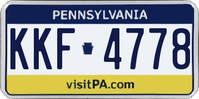 PA license plate KKF4778