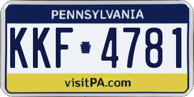 PA license plate KKF4781