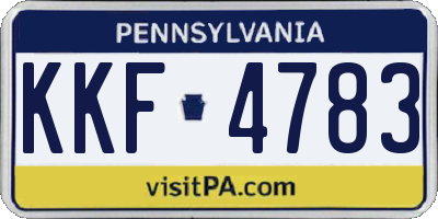 PA license plate KKF4783
