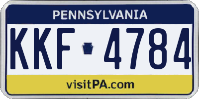 PA license plate KKF4784