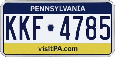 PA license plate KKF4785
