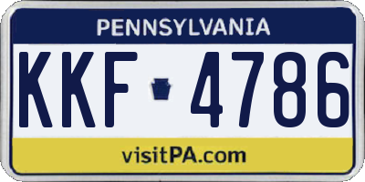 PA license plate KKF4786