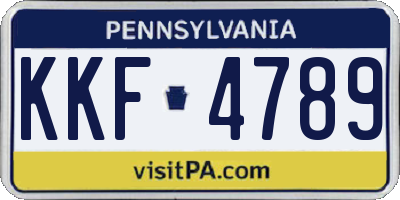 PA license plate KKF4789