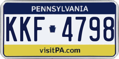 PA license plate KKF4798