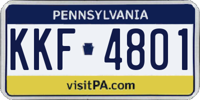 PA license plate KKF4801