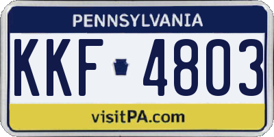 PA license plate KKF4803