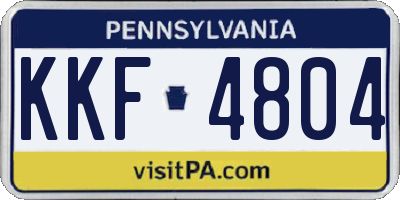 PA license plate KKF4804