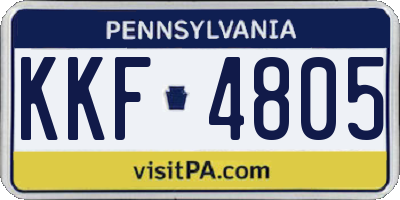 PA license plate KKF4805