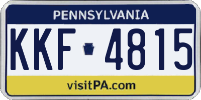 PA license plate KKF4815