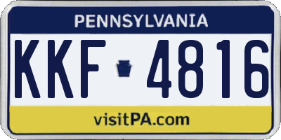 PA license plate KKF4816