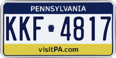 PA license plate KKF4817