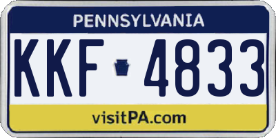 PA license plate KKF4833