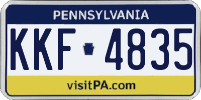 PA license plate KKF4835