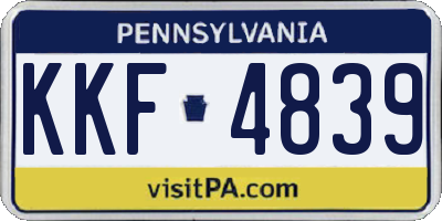 PA license plate KKF4839