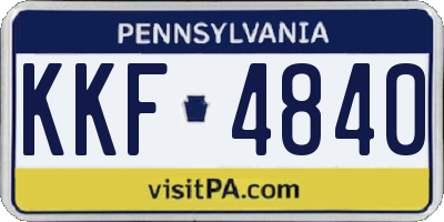 PA license plate KKF4840
