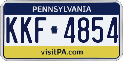 PA license plate KKF4854