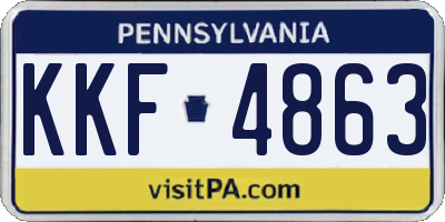 PA license plate KKF4863