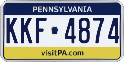 PA license plate KKF4874