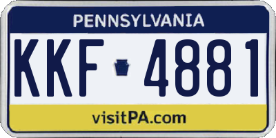 PA license plate KKF4881