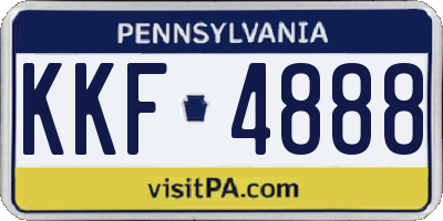 PA license plate KKF4888