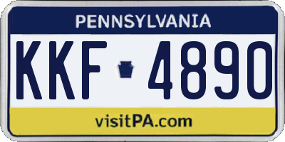 PA license plate KKF4890