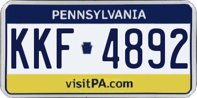 PA license plate KKF4892