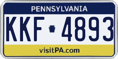 PA license plate KKF4893