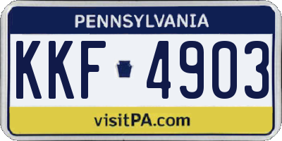 PA license plate KKF4903