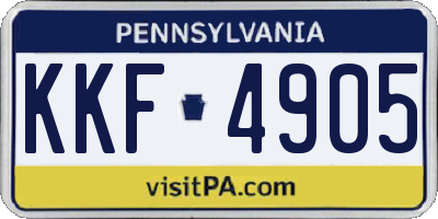 PA license plate KKF4905