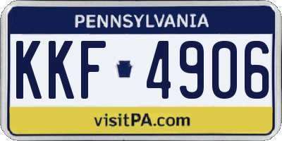 PA license plate KKF4906