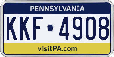 PA license plate KKF4908