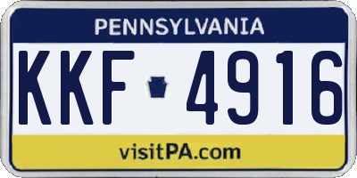 PA license plate KKF4916