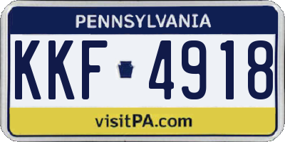 PA license plate KKF4918
