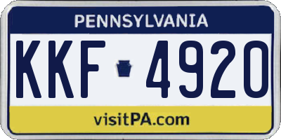 PA license plate KKF4920