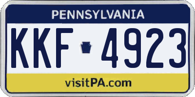 PA license plate KKF4923