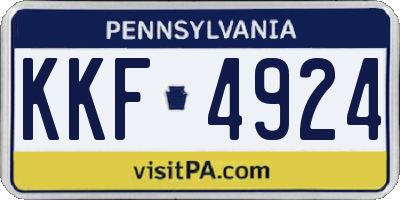 PA license plate KKF4924