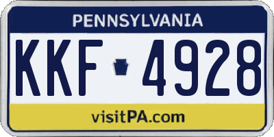 PA license plate KKF4928