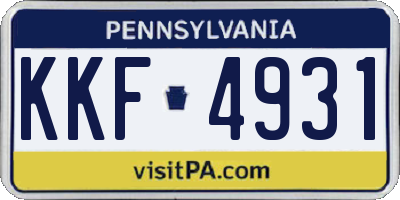 PA license plate KKF4931