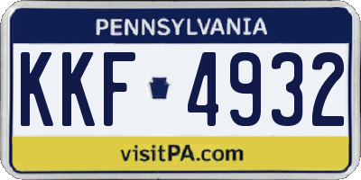 PA license plate KKF4932