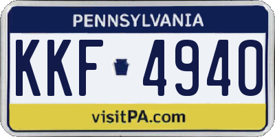 PA license plate KKF4940