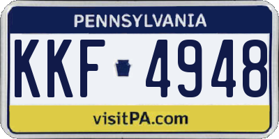 PA license plate KKF4948