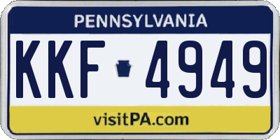 PA license plate KKF4949