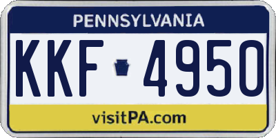 PA license plate KKF4950