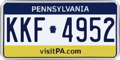 PA license plate KKF4952