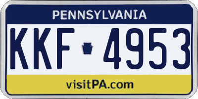 PA license plate KKF4953