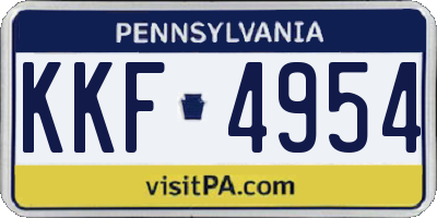 PA license plate KKF4954